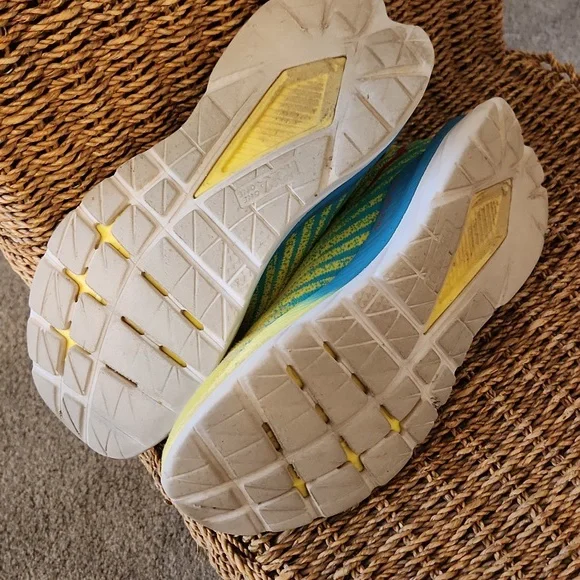 HOKA Women's Yellow and Blue Running Shoes 8.5 - Picture 7 of 10